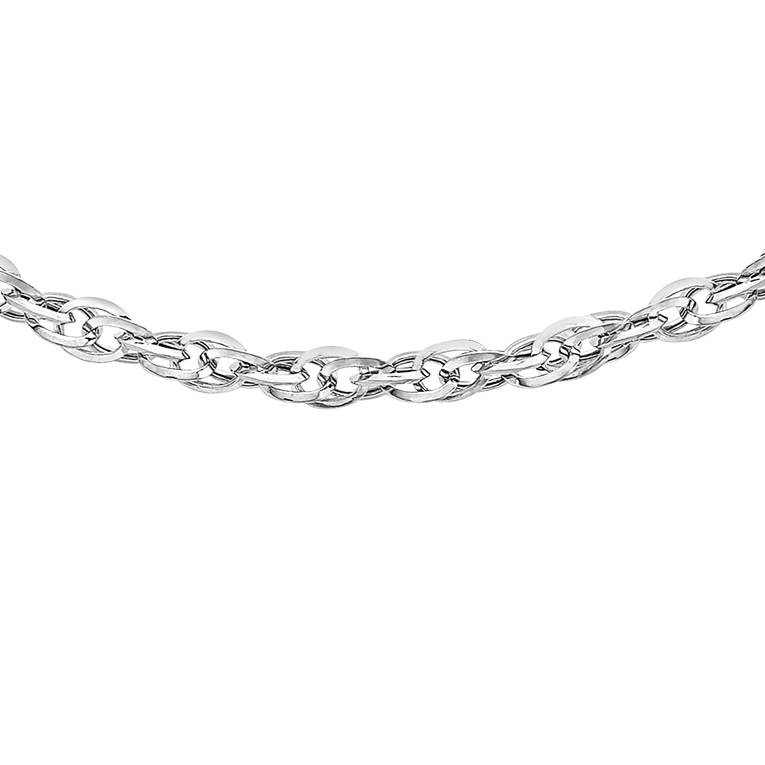 Diamond Cut Prince of Wales Chain 20 Inch in 9K White Gold 7582040 0