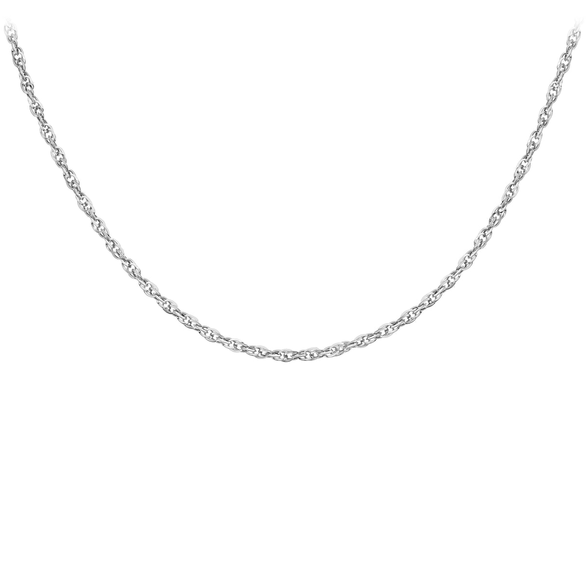 Diamond Cut Prince of Wales Chain 20 Inch in 9K White Gold 7582040 2