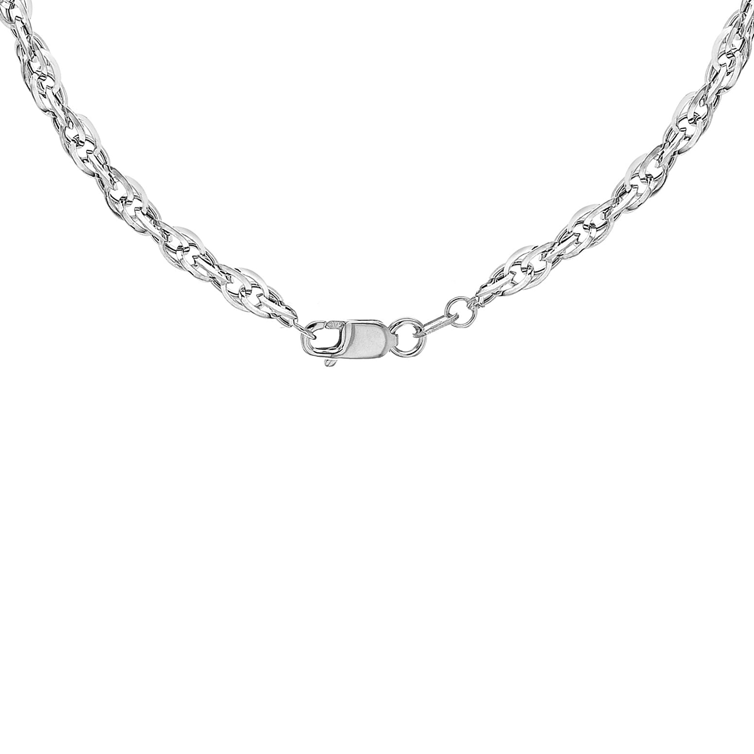 Diamond Cut Prince of Wales Chain 20 Inch in 9K White Gold 7582040 4
