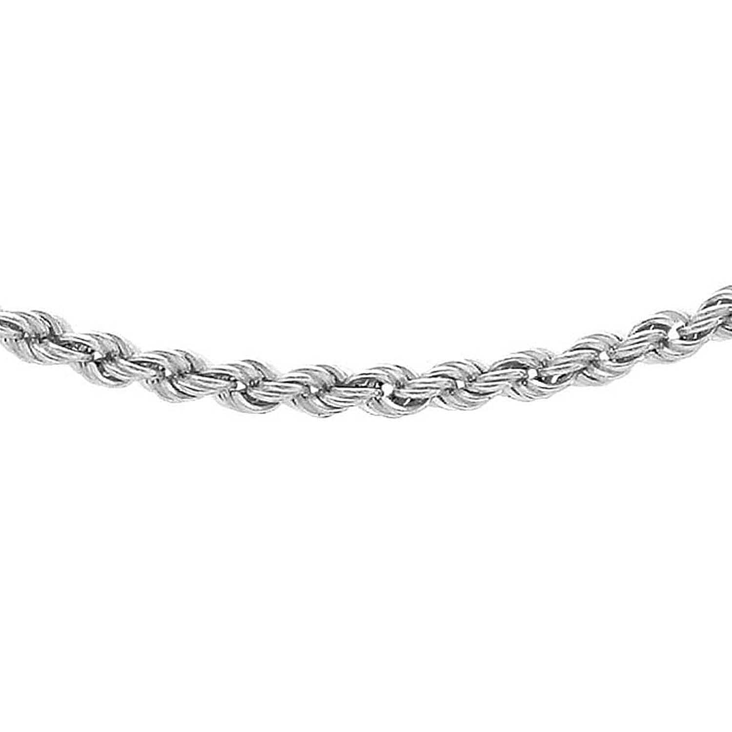 2mm Hollow Rope Chain 20 Inch in 9K White Gold 7581509 5