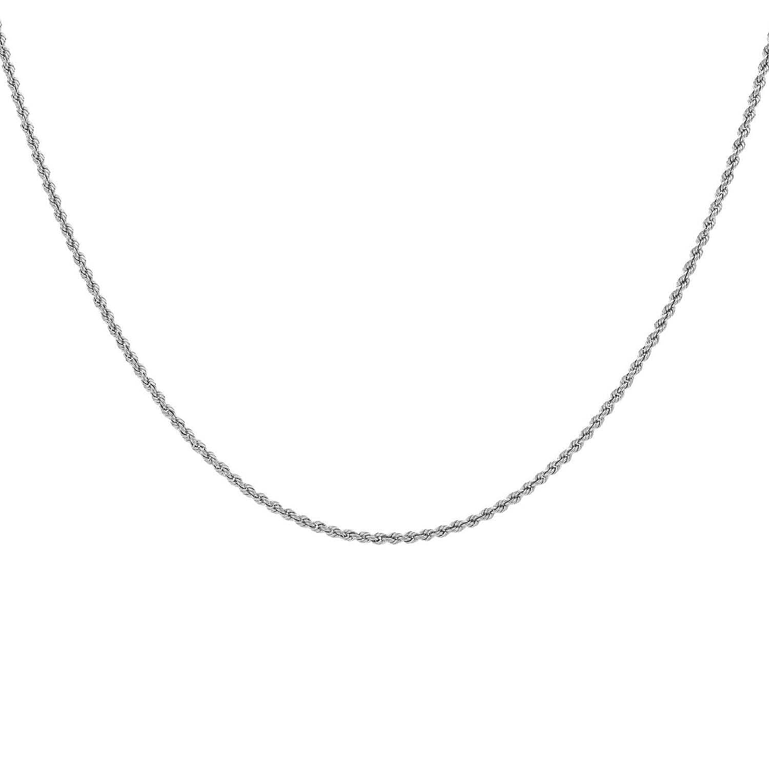 2mm Hollow Rope Chain 20 Inch in 9K White Gold 7581509 6