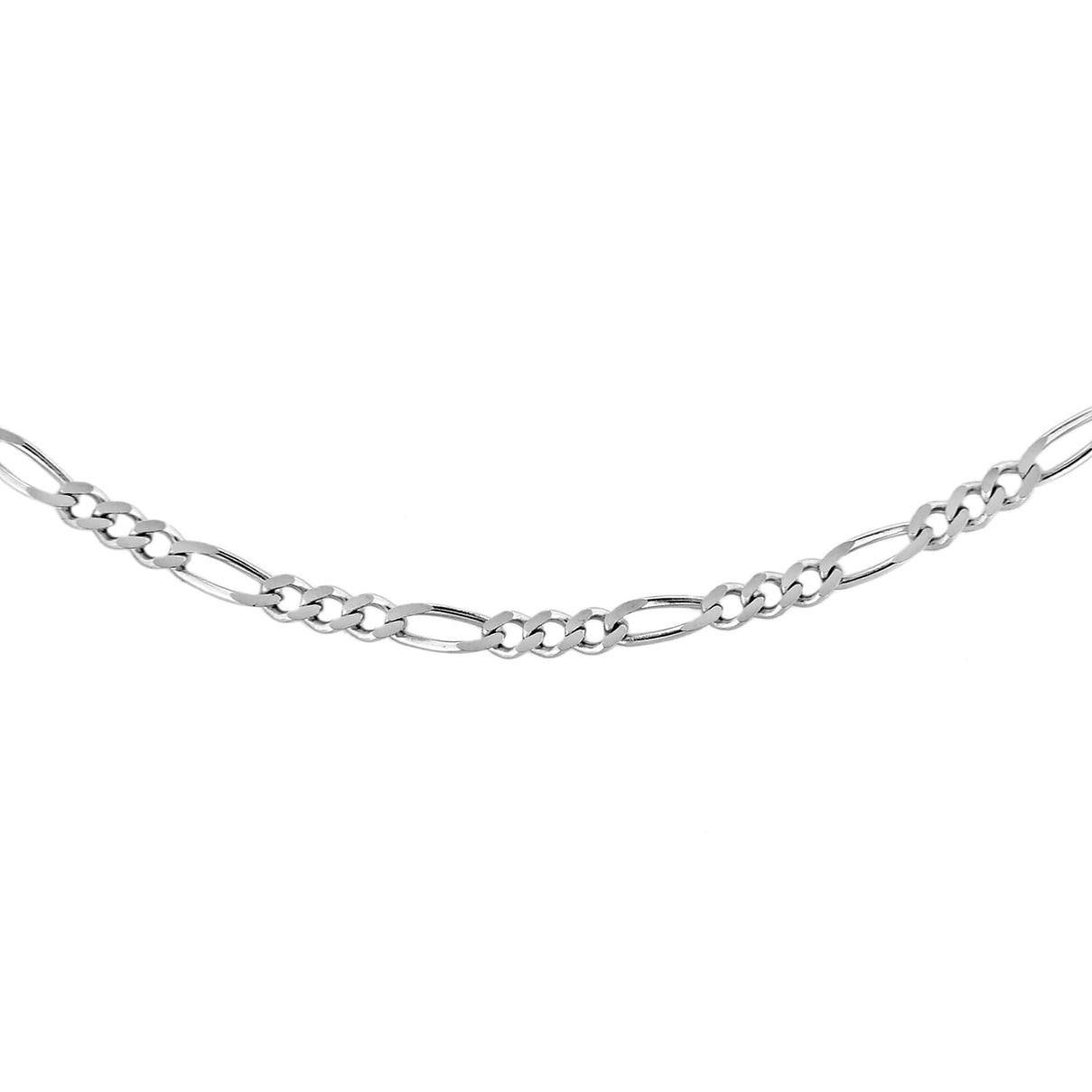 Diamond Cut Figaro Chain 20 Inch in 9K White Gold 7590656 0