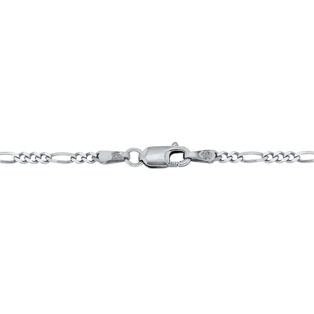 Diamond Cut Figaro Chain 20 Inch in 9K White Gold 7590656 2