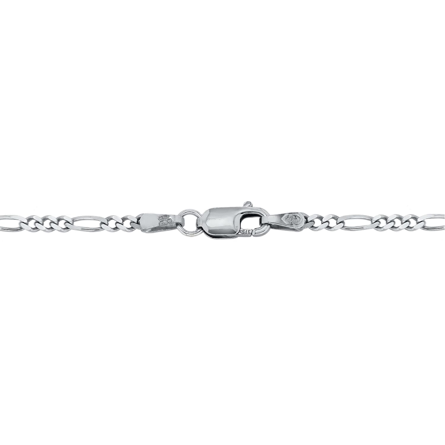 Diamond Cut Figaro Chain 20 Inch in 9K White Gold 7590656 2