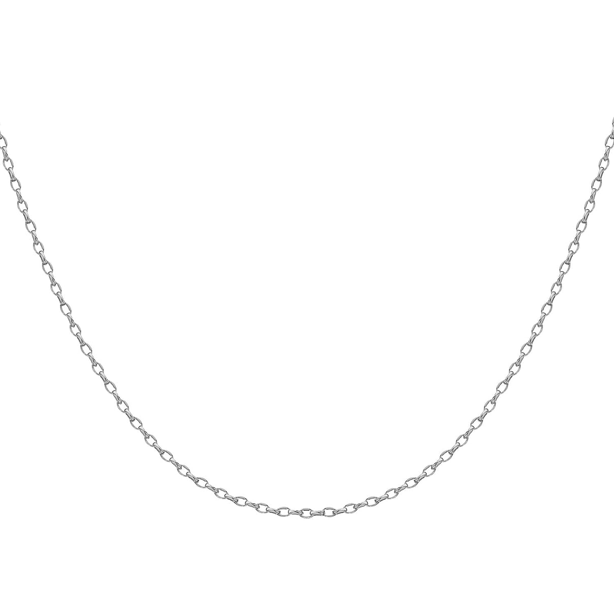 Oval Belcher Chain 20 Inch in 9K White Gold 7590973 1