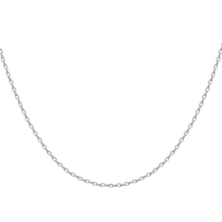 Oval Belcher Chain 20 Inch in 9K White Gold 7590973 2