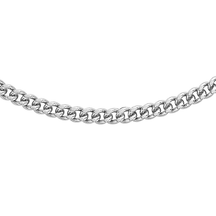 Diamond Cut Curb Chain 20 Inch in 9K White Gold 7591957 1