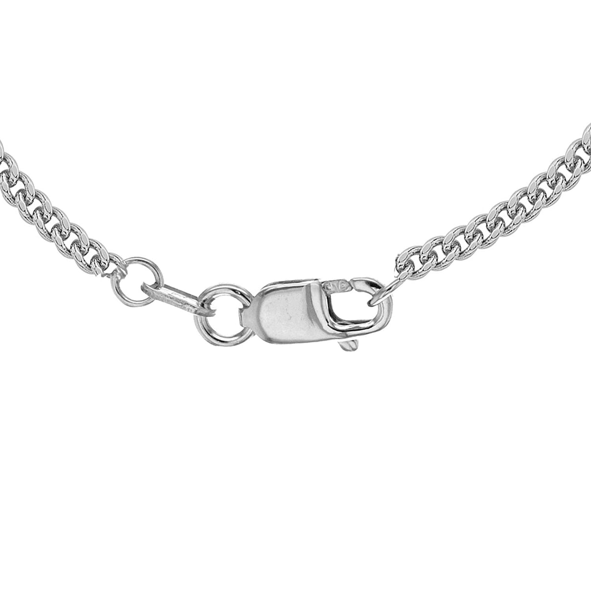 Diamond Cut Curb Chain 20 Inch in 9K White Gold 7591957 2