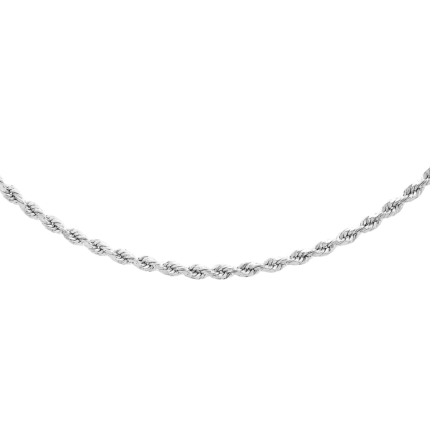 Diamond Cut Rope Chain 22 Inch in 9K White Gold 7586046 0