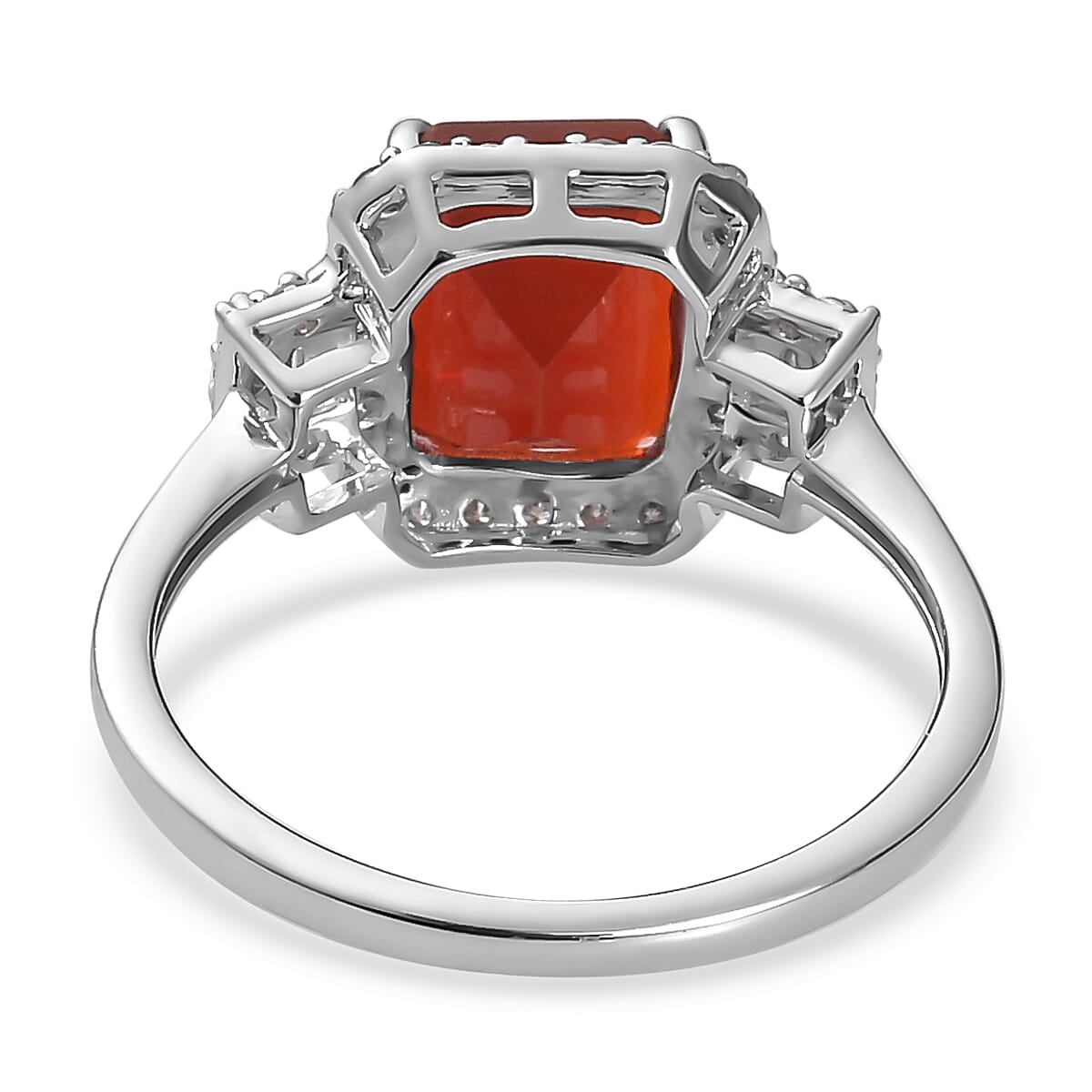 9K White Gold Crimson Fire Opal and Diamond Ring 2.03 Ct. 7255478 10