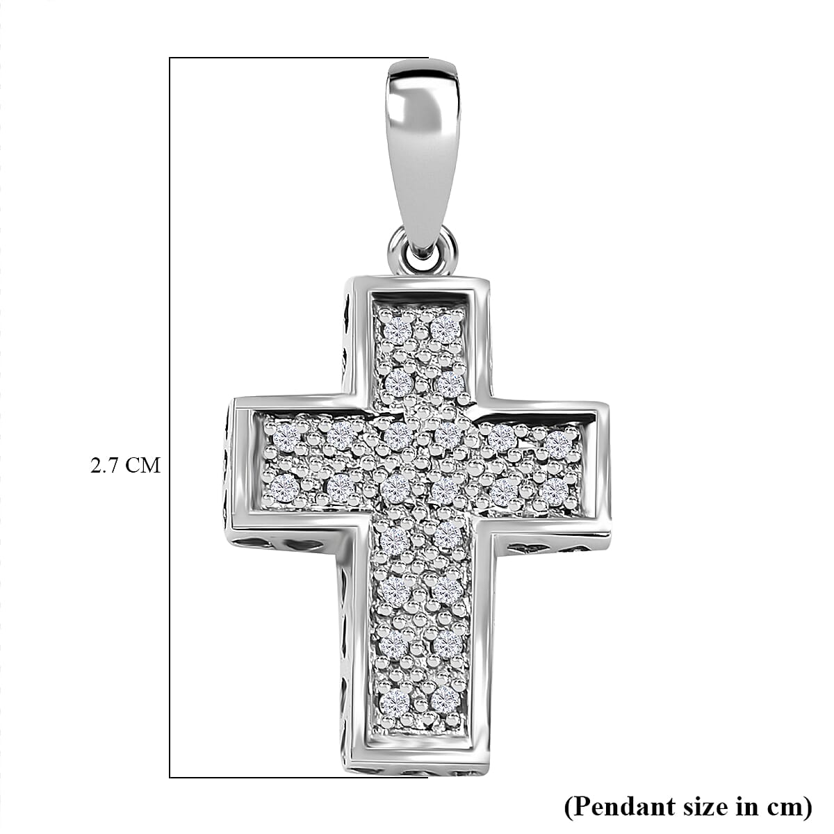 9K White Gold Diamond Cross Pendant 7752383 4
