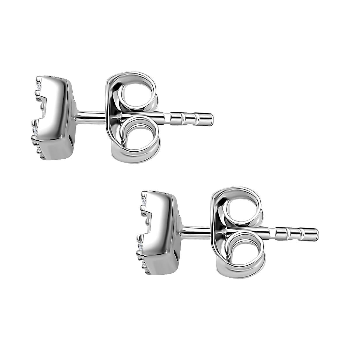 Diamond Stud Cluster Earrings in 9K White Gold 7629575 3