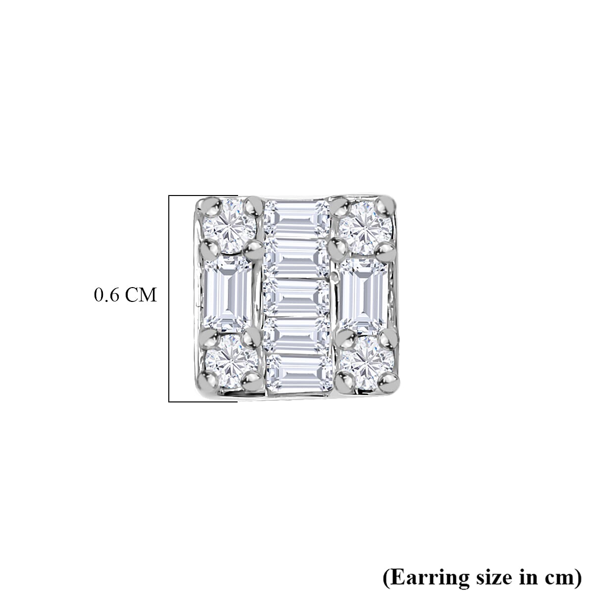 Diamond Stud Cluster Earrings in 9K White Gold 7629575 4