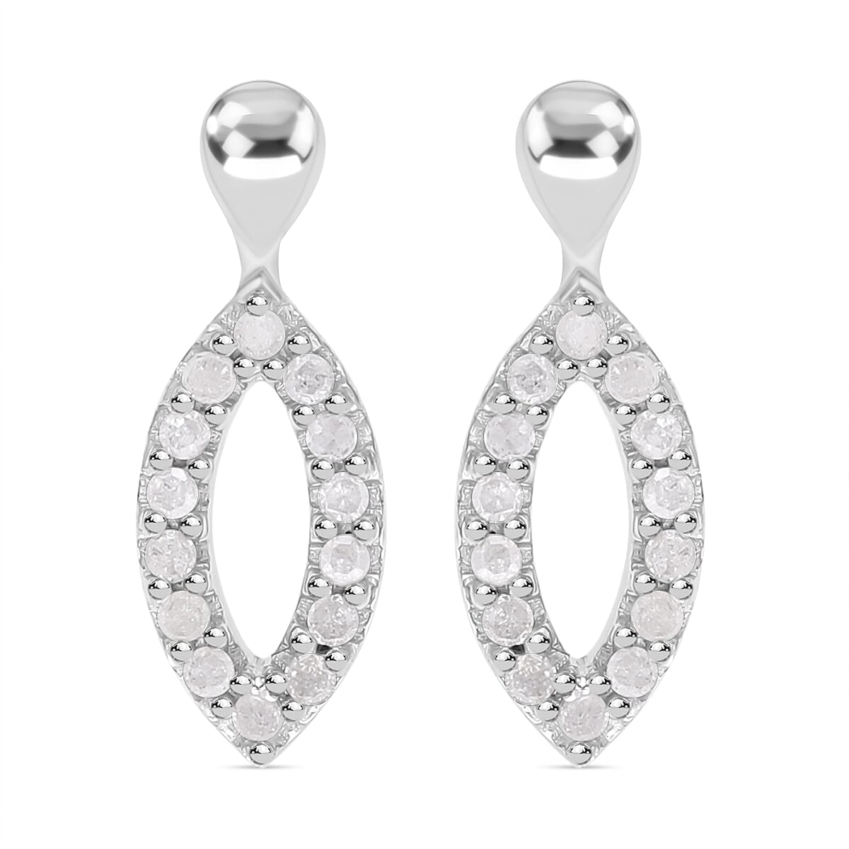 9K White Gold Diamond Earrings 7620486 0