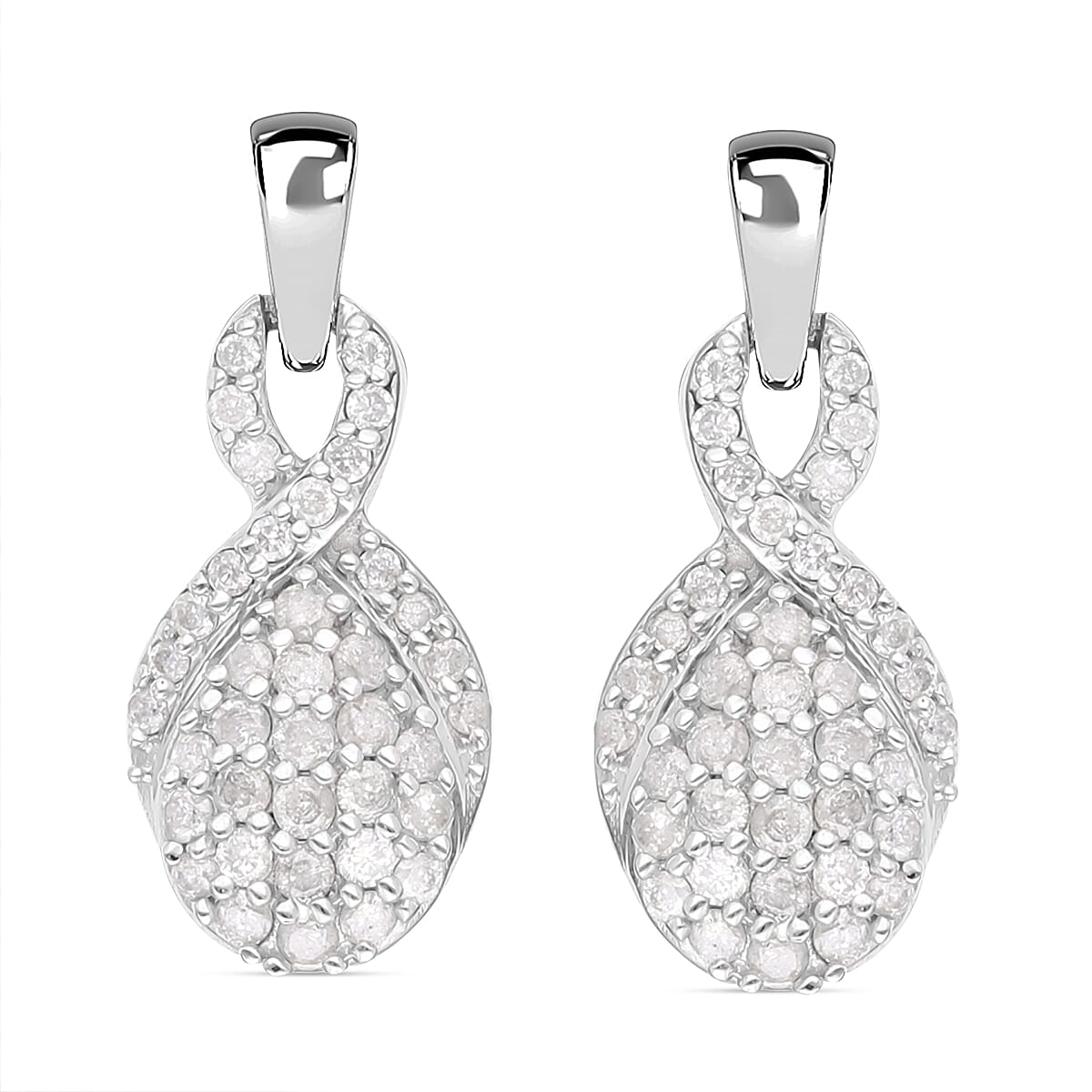 9K White Gold Drop Diamond (G-H) Earrings 0.50 Ct 7631246 0