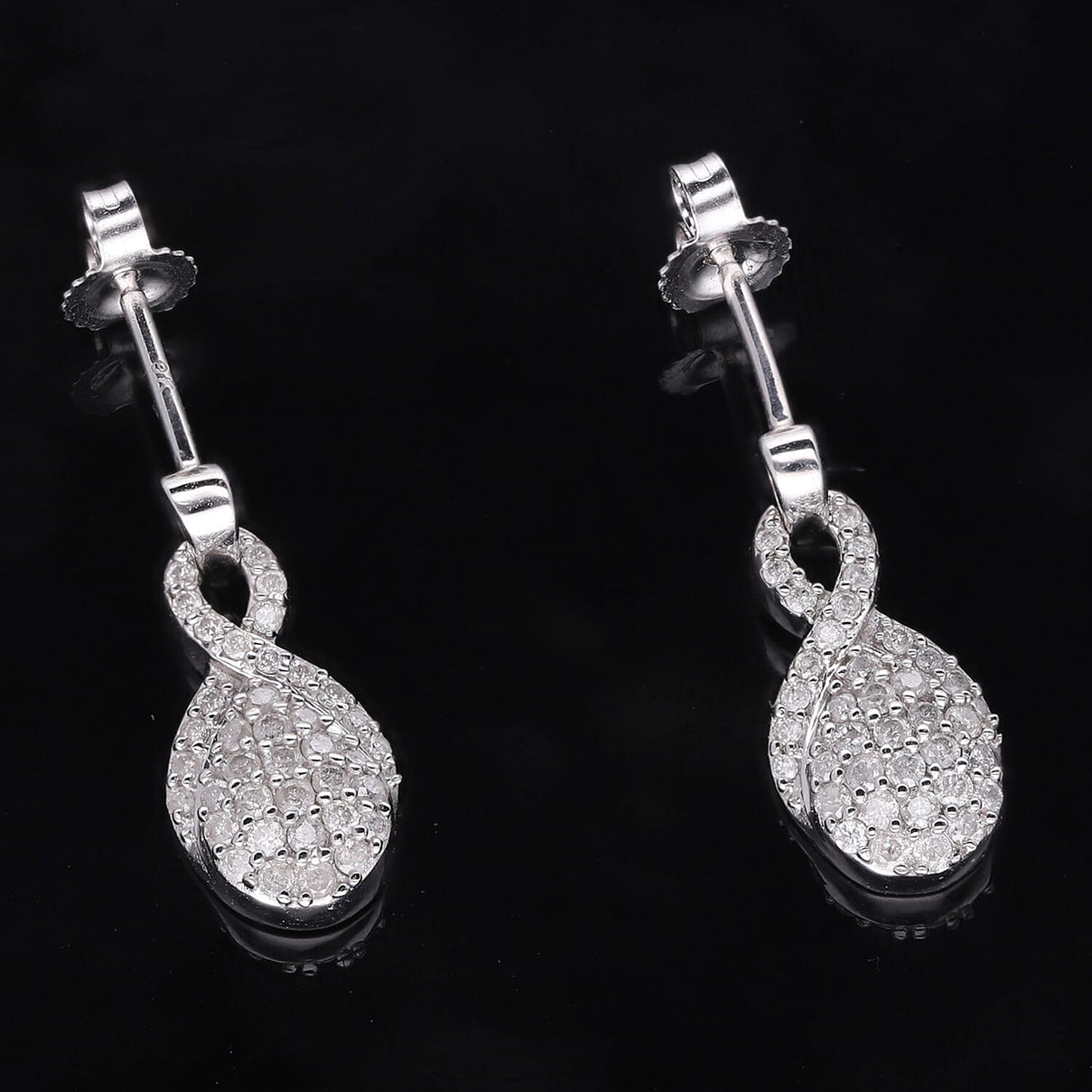 9K White Gold Drop Diamond (G-H) Earrings 0.50 Ct 7631246 2