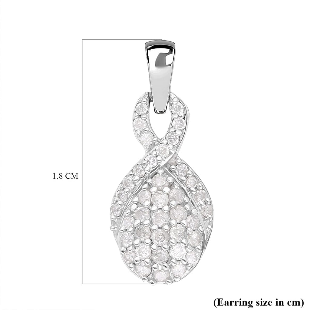 9K White Gold Diamond (G-H) Earrings 0.50 Ct