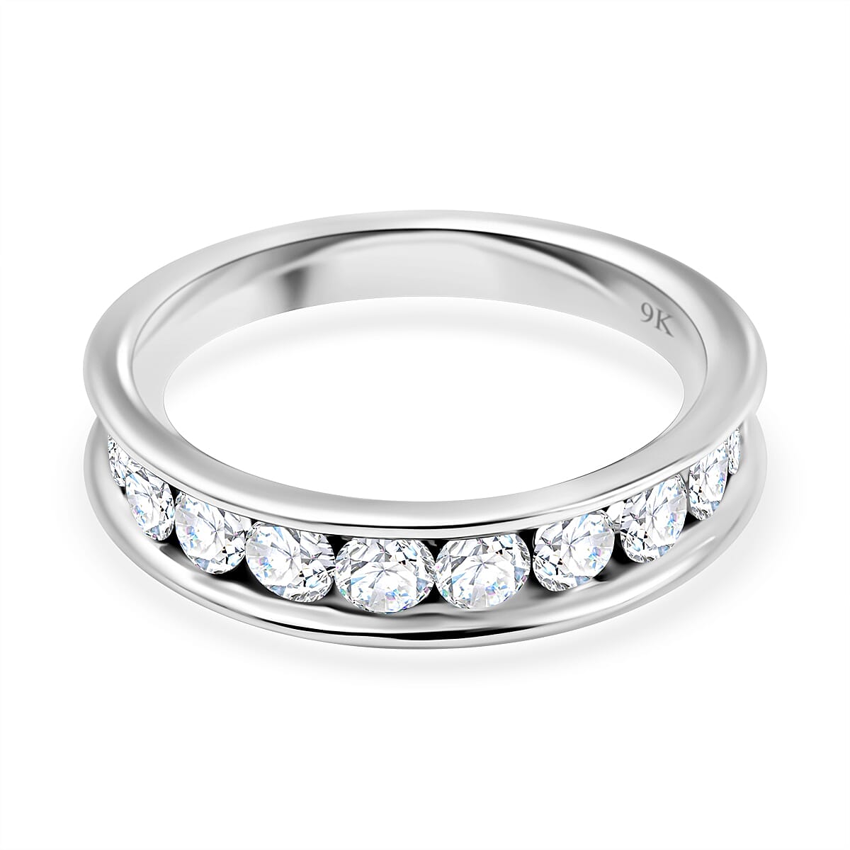 9K White Gold and Diamond (I3-G/H) Half Eternity Ring 1.00 Ct. 7647867 0