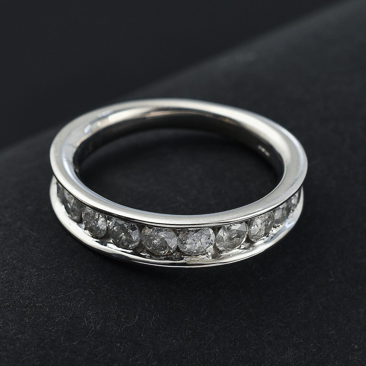 9K White Gold and Diamond (I3-G/H) Half Eternity Ring 1.00 Ct. 7647867 1