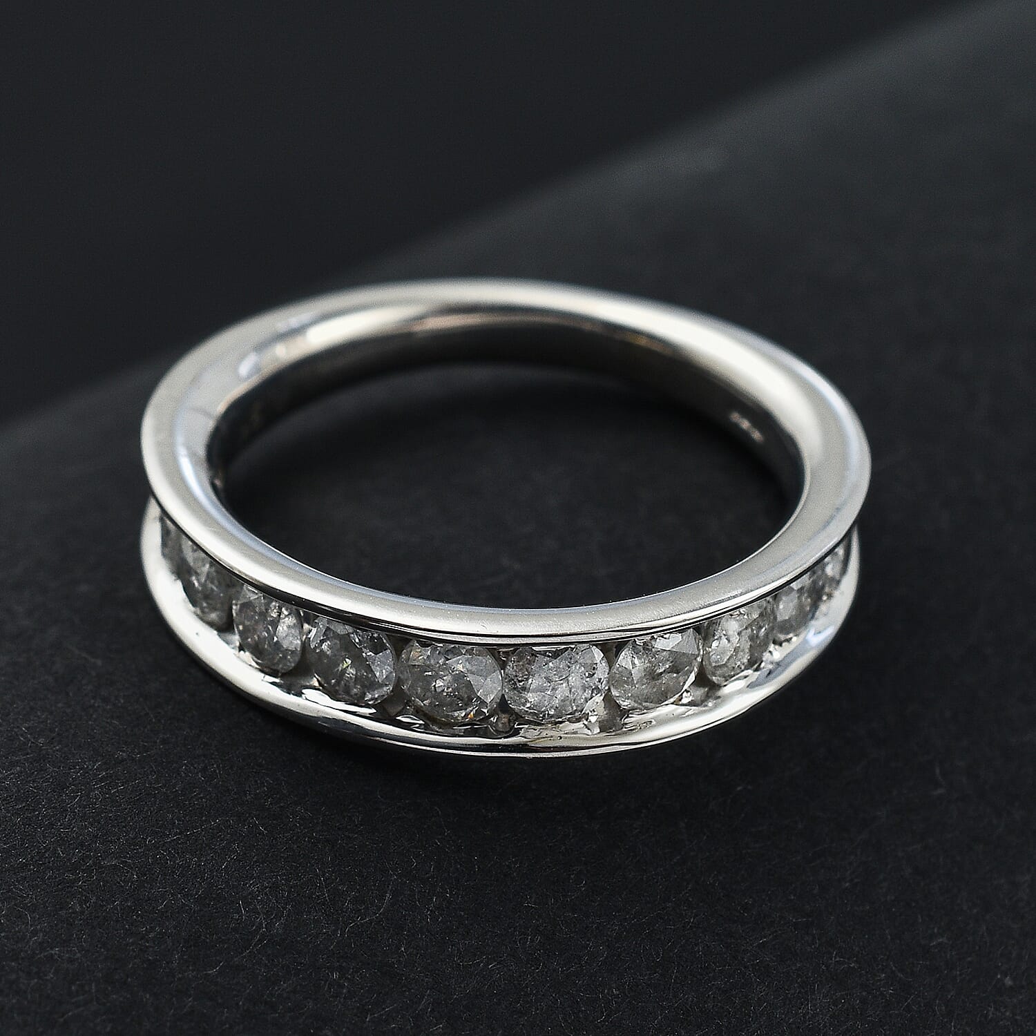 9K White Gold and Diamond (I3-G/H) Half Eternity Ring 1.00 Ct. 7647867 1