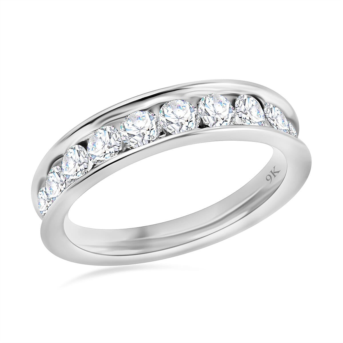 9K White Gold and Diamond (I3-G/H) Half Eternity Ring 1.00 Ct. 7647867 2