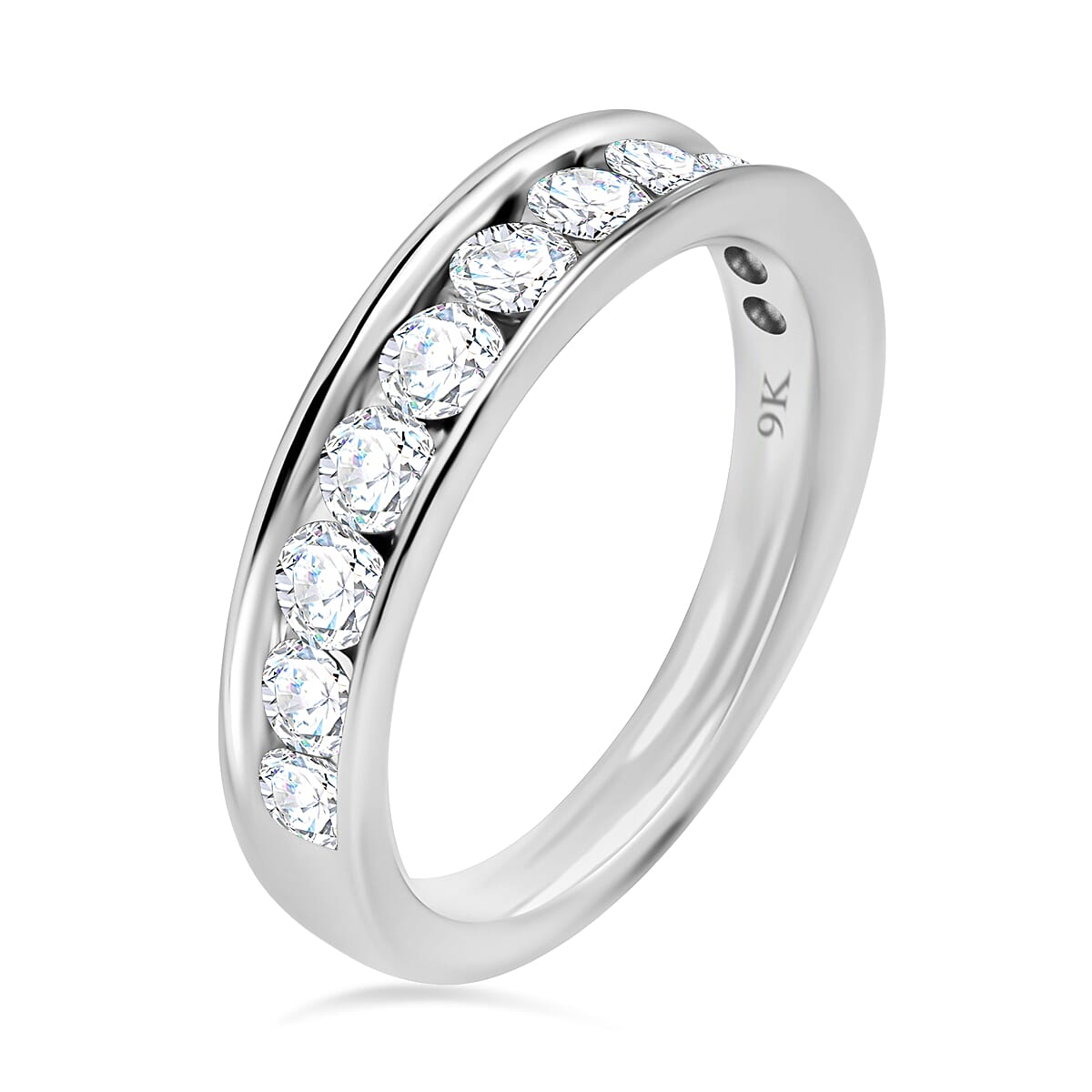 9K White Gold and Diamond (I3-G/H) Half Eternity Ring 1.00 Ct. 7647867 3