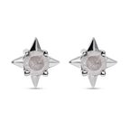 9K White Gold Diamond (G-H) Star Earrings (with Push Back)
