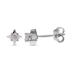 9K White Gold Diamond (G-H) Star Earrings (with Push Back)