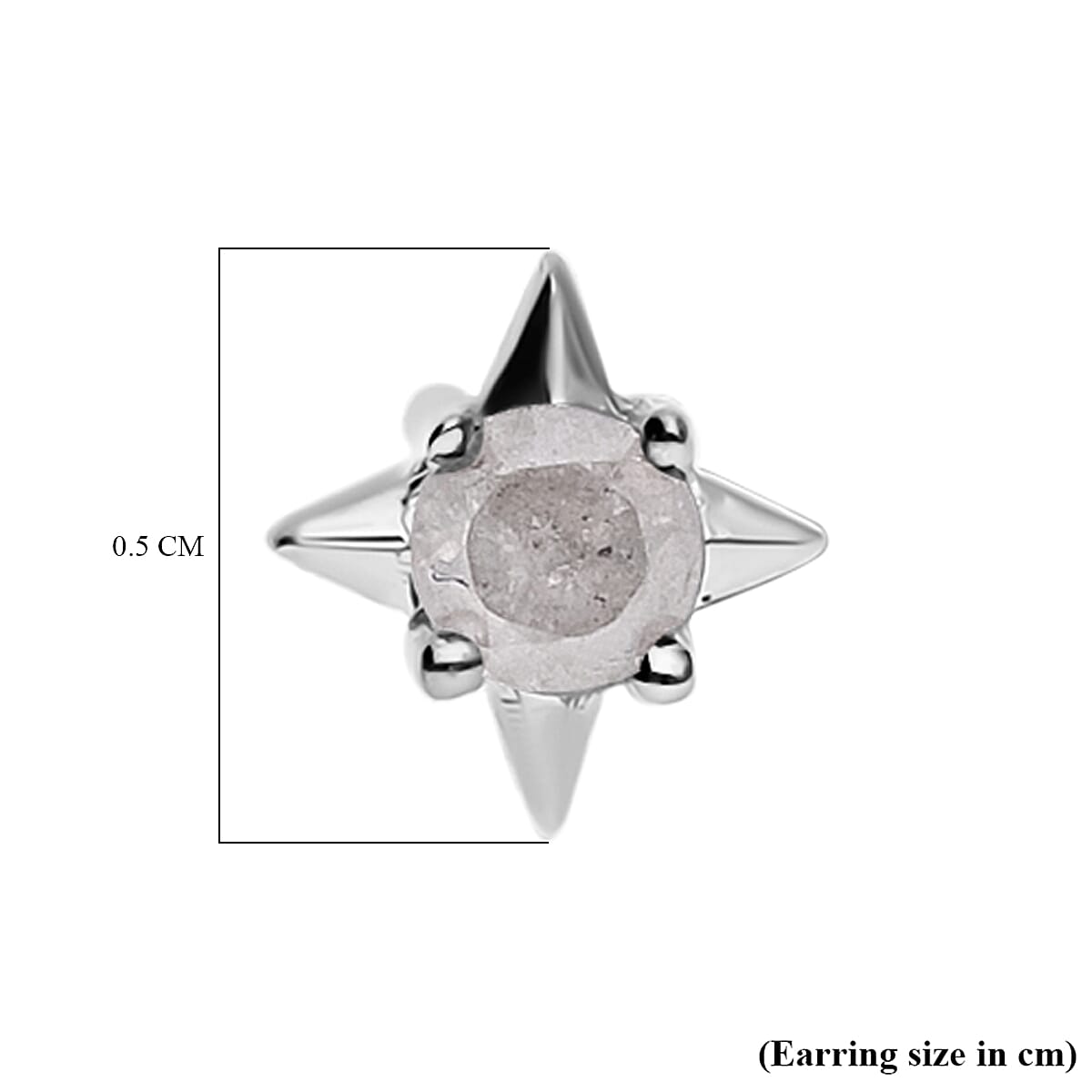 9K White Gold Diamond Star Earrings (with Push Back) 0.10 Ct 7552300 5