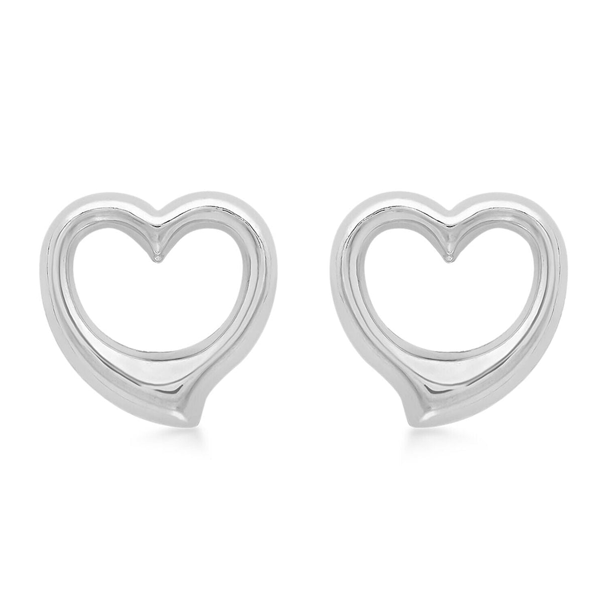 9K White Gold 11mm x 11mm Heart Stud Earrings 7341977 0