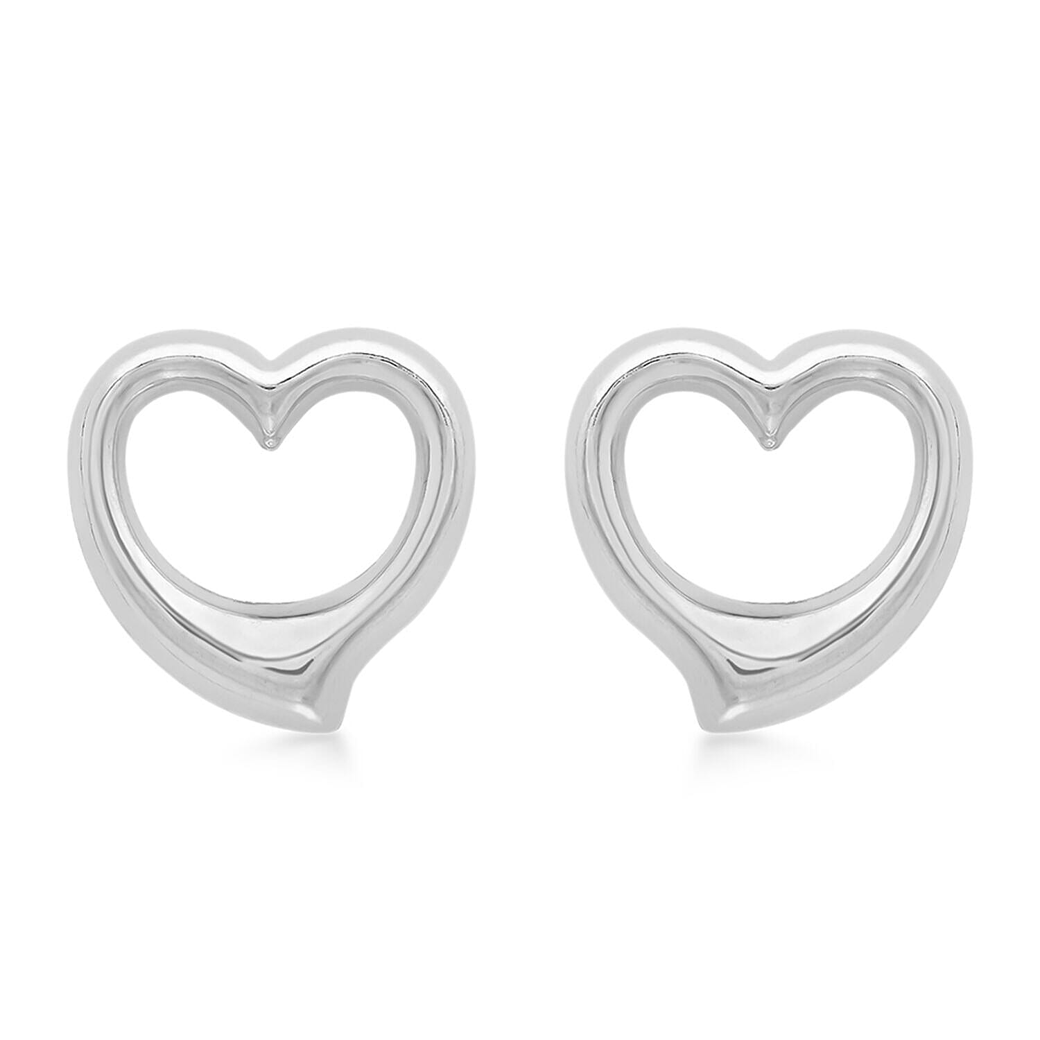 9K White Gold 11mm x 11mm Heart Stud Earrings 7341977 0
