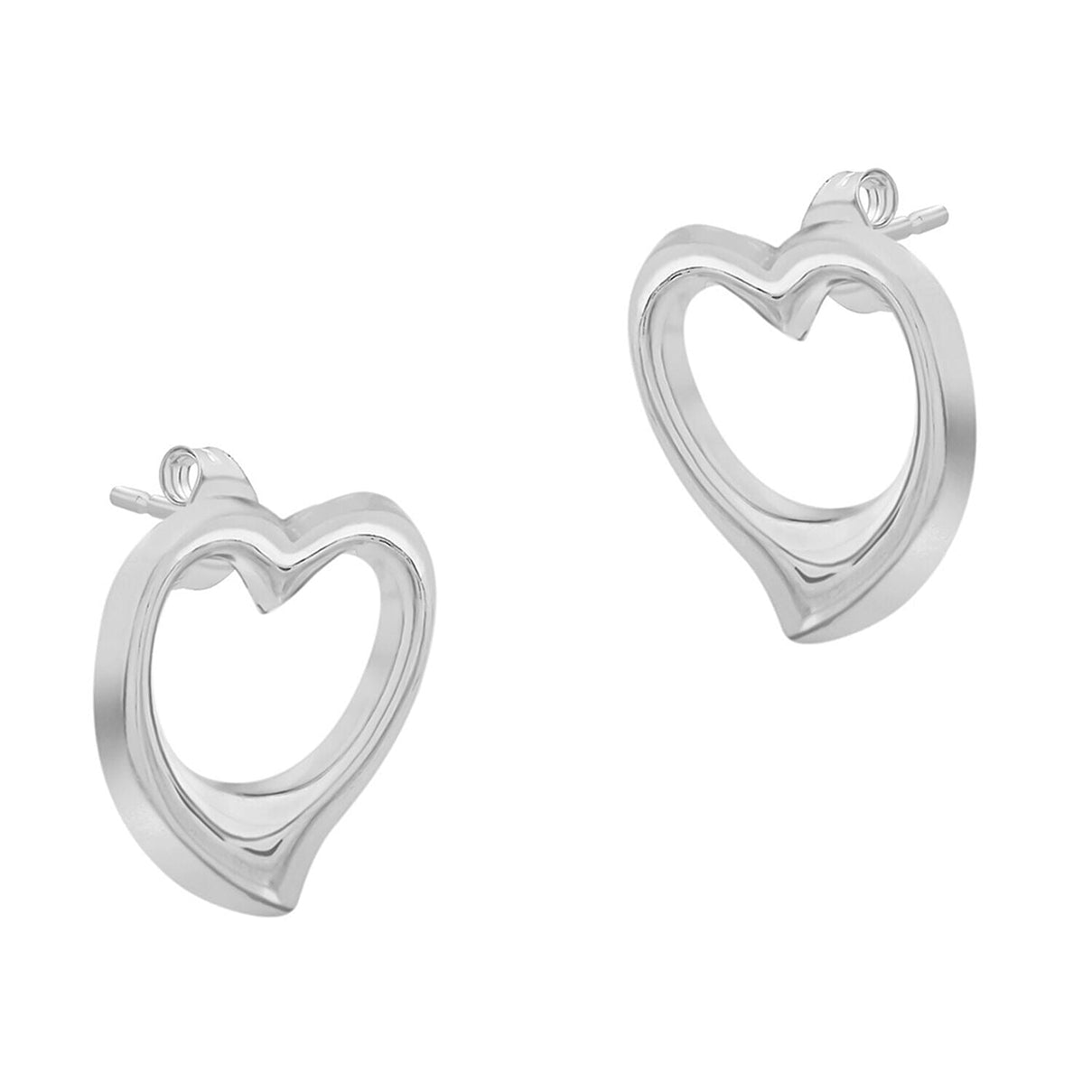 9K White Gold 11mm x 11mm Heart Stud Earrings 7341977 1
