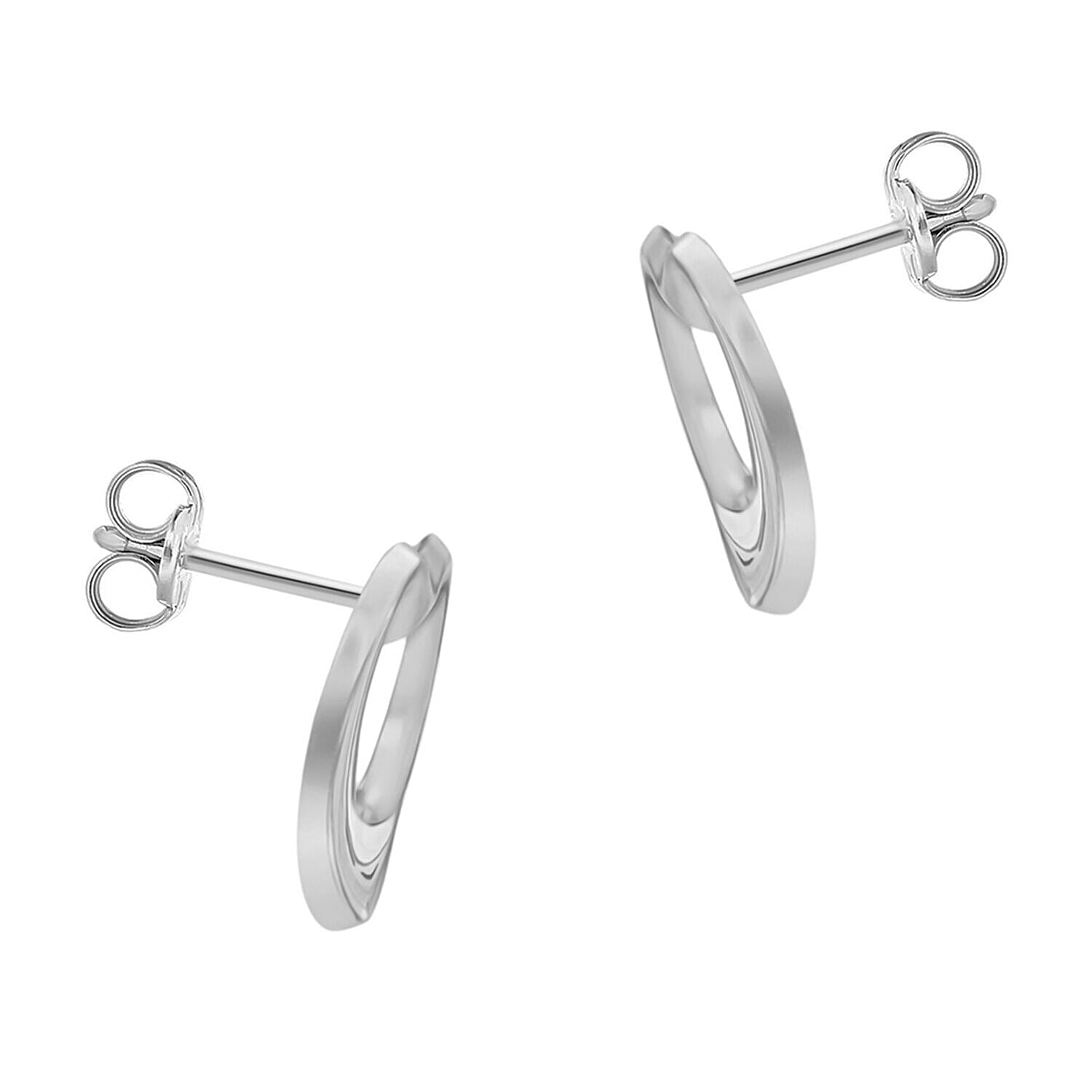 9K White Gold 11mm x 11mm Heart Stud Earrings 7341977 2