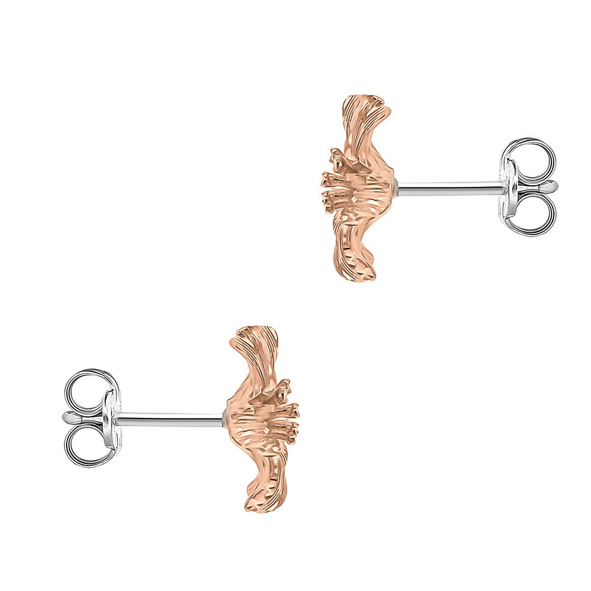 9K Two Colour Gold 11.5mm x 10.5mm Flower Stud Earrings 7341449 2