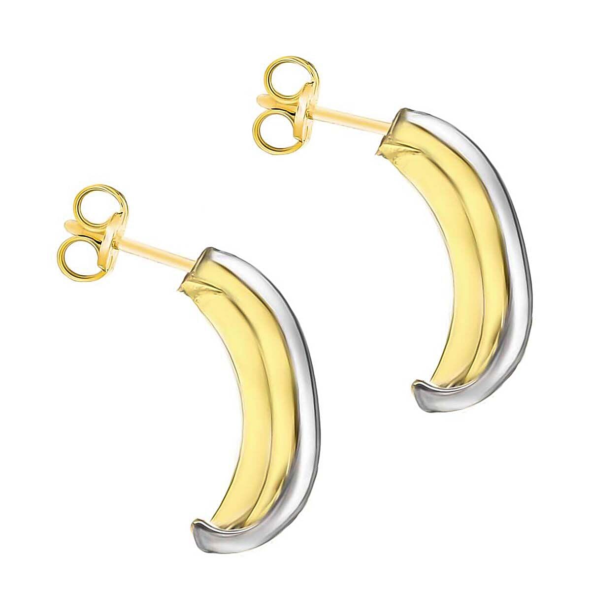 9K Two Colour Gold 7.5mm x 16.5mm Double Crossover Earrings 7341450 2
