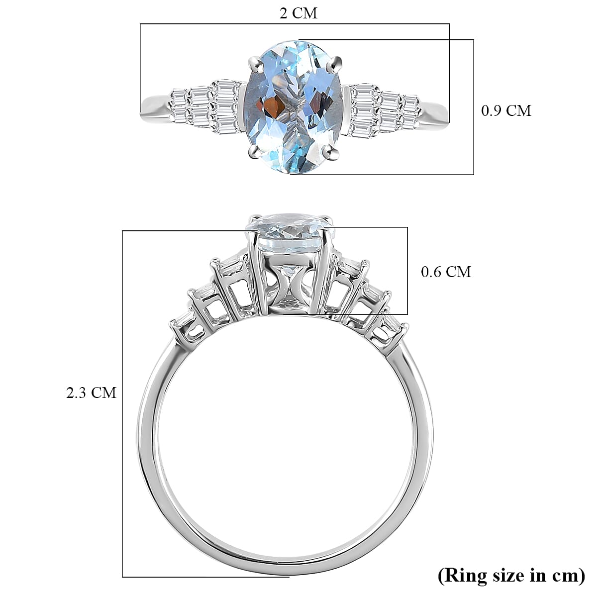9K White Gold Espirito Santo Aquamarine and Diamond Ring 1.28 Ct. 7225995 6