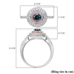 First Time Ever- 9K White Gold Blue Diamond(Solitaire 0.50 Ct) Natural Pink Diamond and White Diamond Ring 1.00 Ct.