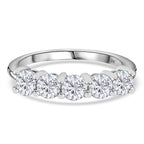 9K White Gold I3 G-H Diamond 5 Stone Ring 1.02 Ct.