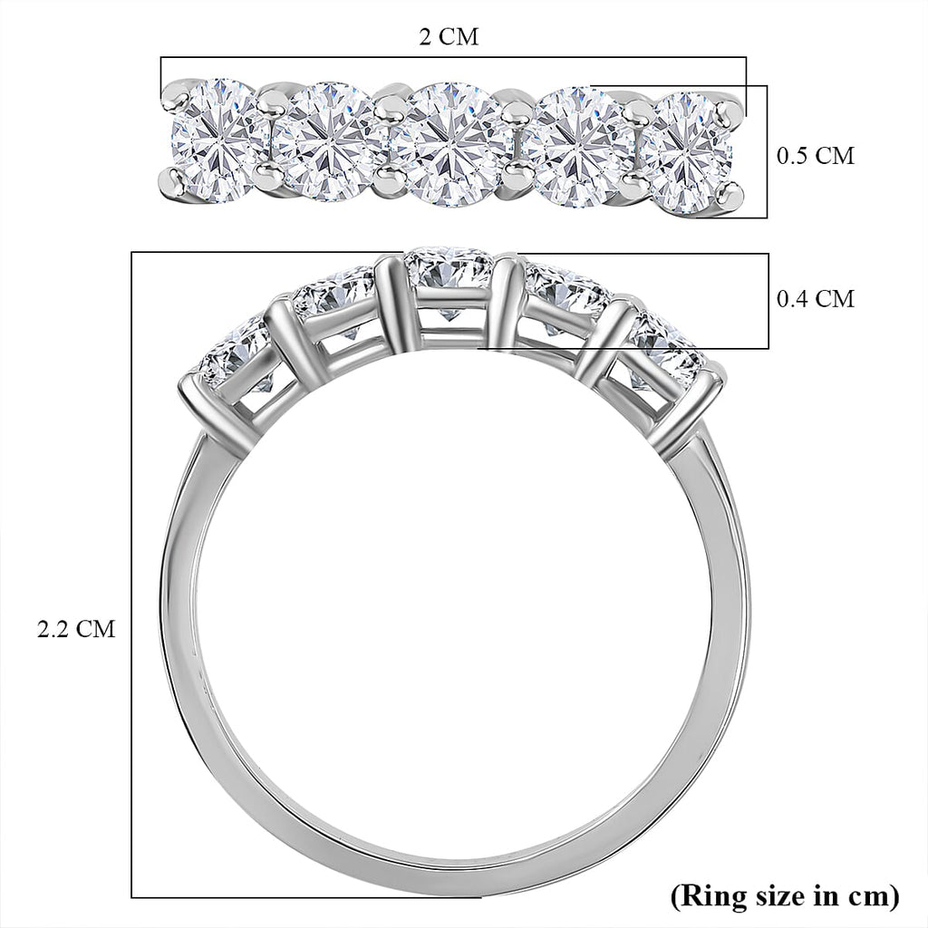 9K White Gold I3 G-H Diamond 5 Stone Ring 1.02 Ct.