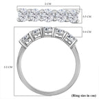 9K White Gold I3 G-H Diamond 5 Stone Ring 1.02 Ct.