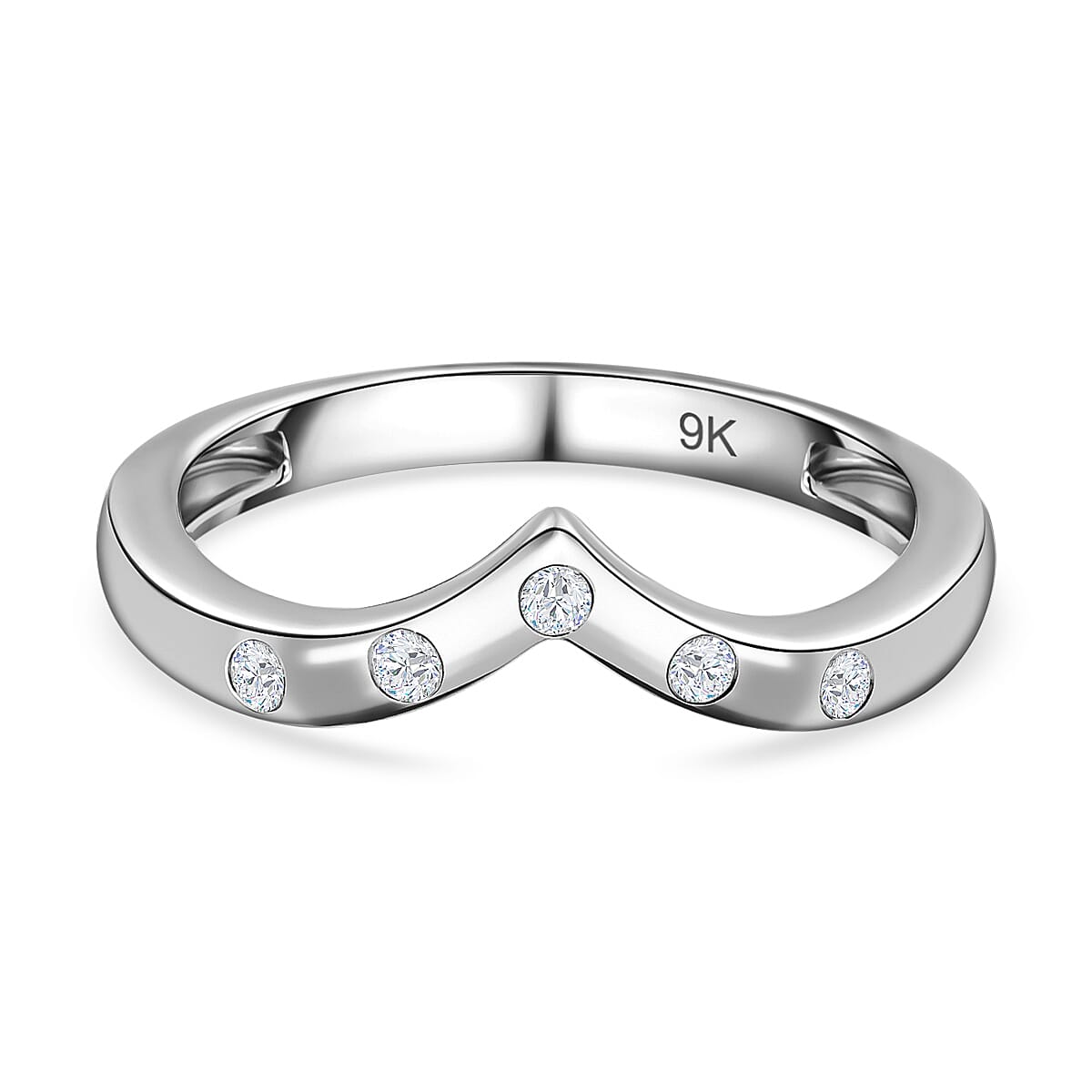 9K White Gold SGL Certified Diamond Wishbone Ring 7649299 0