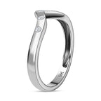 9K White Gold SGL Certified White Diamond Band Ring 0.08 Ct.