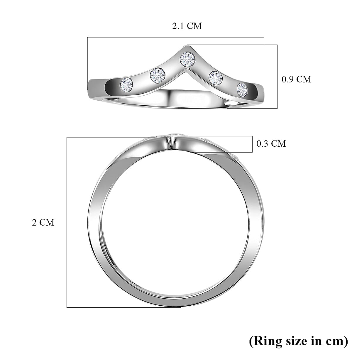 9K White Gold SGL Certified Diamond Wishbone Ring 7649299 5