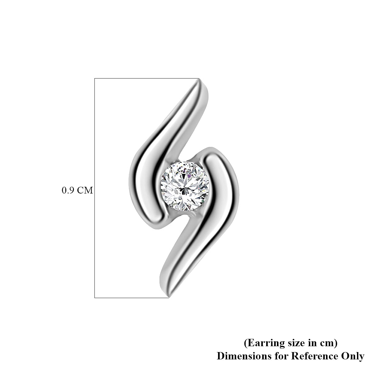 9K White Gold Diamond Swirl Stud Earrings 0.06 Ct 7519196 3