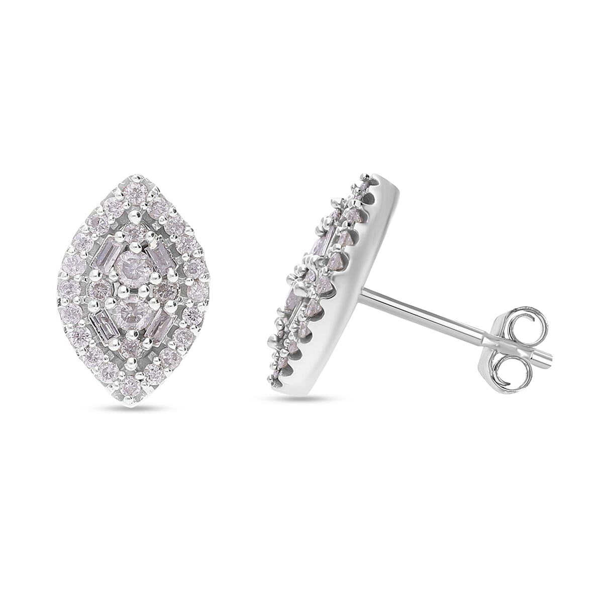 9K White Gold I3 White Diamond Stud I3 Earring 0.50 ct, Gold Wt. 2.2 Gms 0.512 Ct. 7641633 0