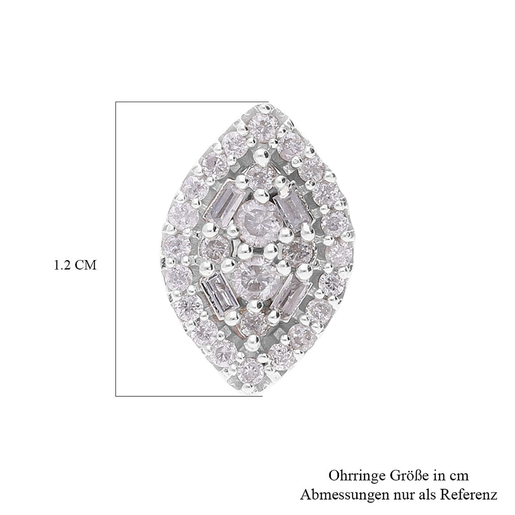 9K White Gold Diamond Earrings 0.51 Ct