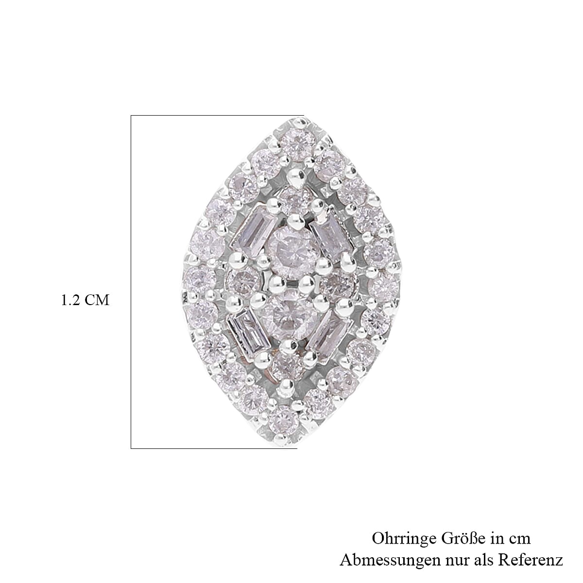 9K White Gold I3 White Diamond Stud I3 Earring 0.50 ct, Gold Wt. 2.2 Gms 0.512 Ct. 7641633 3