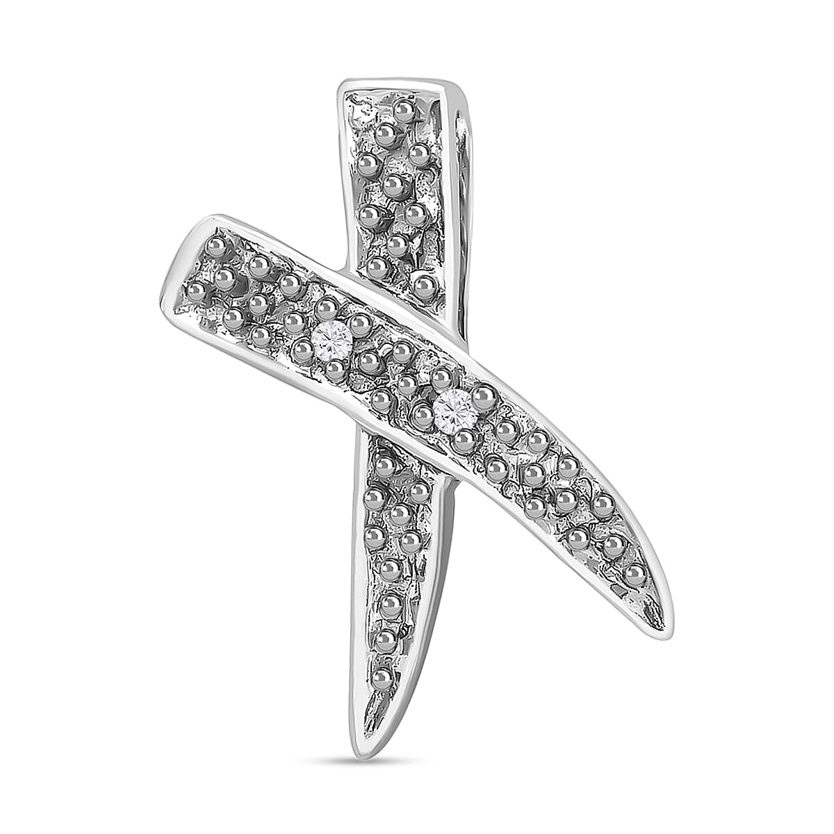 9K White Gold Diamond Kiss Pendant 0.01 Ct 7522577 0