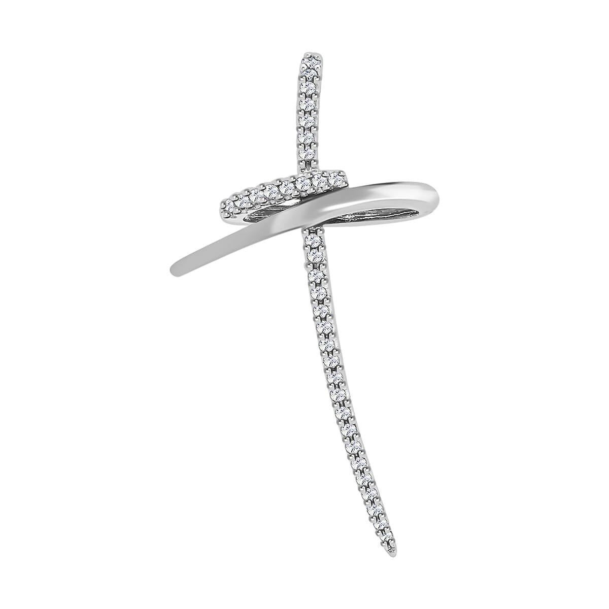 9K White Gold Diamond Cross Pendant 0.20 Ct 7520155 0