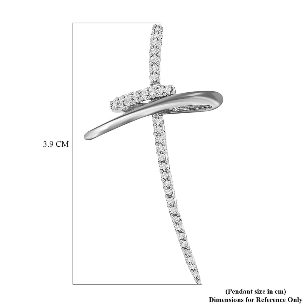 9K White Gold Diamond Cross Pendant 0.20 Ct